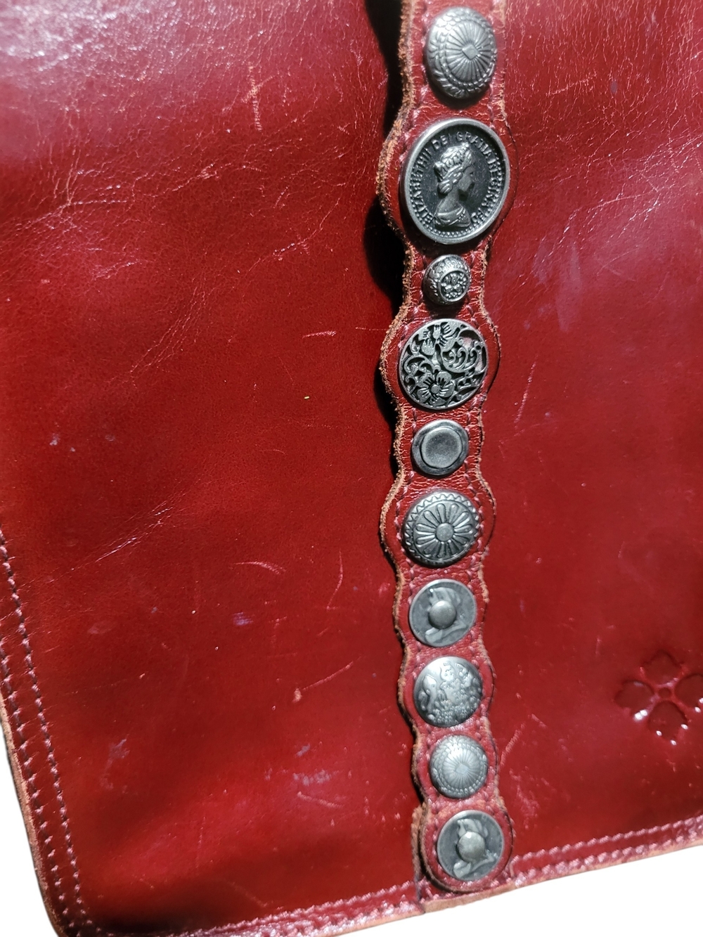 Patricia Nash Venezia Pouch Renaissance Coin Leather Crossbody - Picture 5 of 8
